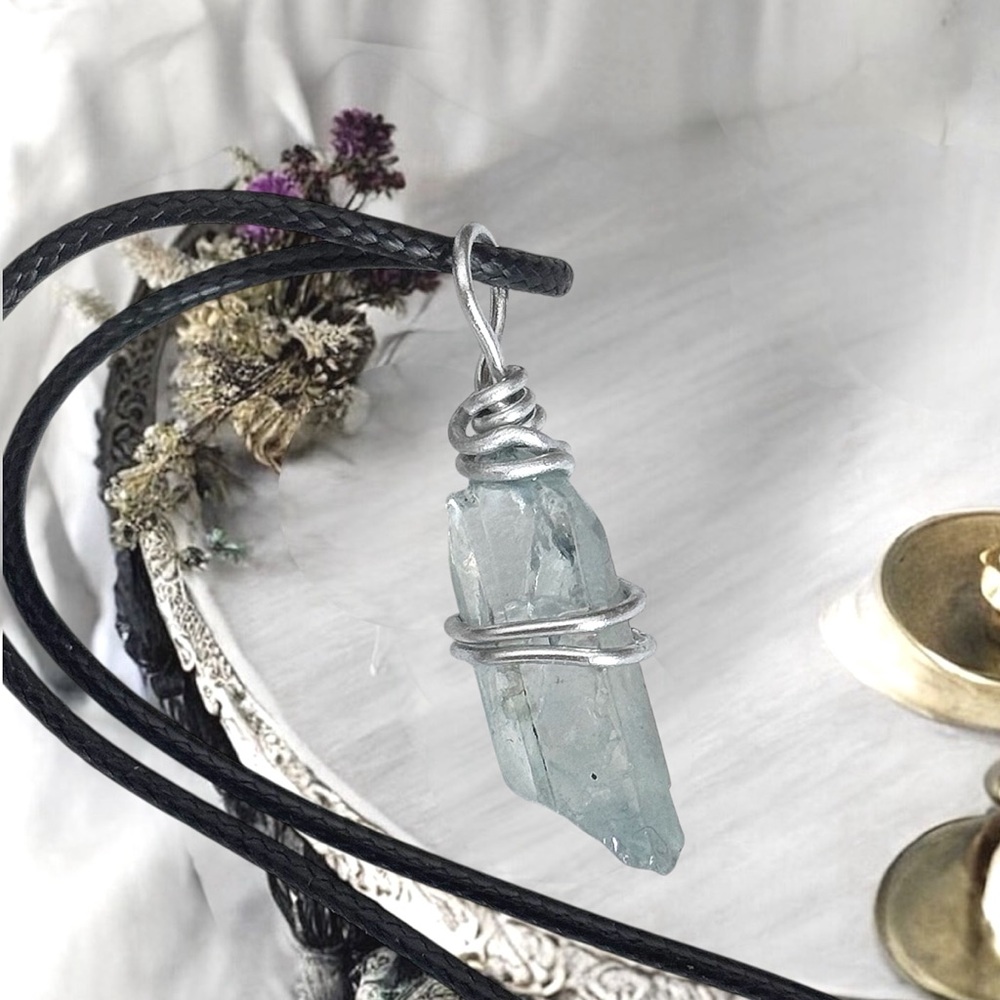 5 For $25💫Wire Wrapped Sea Mist Quartz Pendant